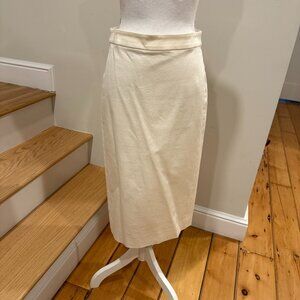 J Crew No. 3 Pencil skirt in bi stretch cotton blend Ivory Size 4
